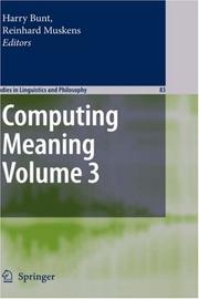 Cover of: Computing Meaning: Volume 3 (Studies in Linguistics and Philosophy)