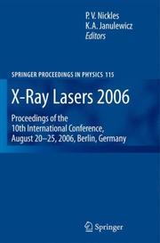 Cover of: X-Ray Lasers 2006 by 