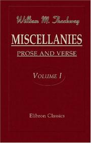 Cover of: Miscellanies: Prose and Verse: Volume 1. The Great Hoggarty Diamond. The Book of Snobs