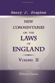 Cover of: New Commentaries of the Laws of England: Volume 2