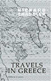 Cover of: Travels in Greece | Richard Chandler