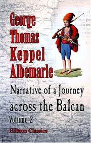 Cover of: Narrative of a Journey across the Balcan: Volume 2