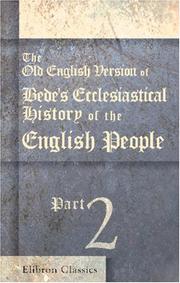 Cover of: The Old English Version of Bede's Ecclesiastical History of the English People: Part 2