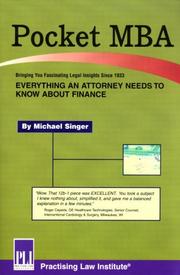 Cover of: The Pocket MBA: Everything an Attorney Needs to Know About Finance