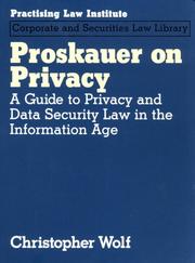 Cover of: Proskauer on Privacy by Christopher Wolf