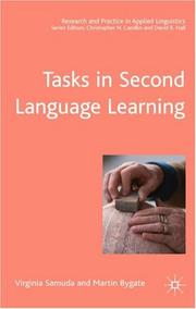 Cover of: Tasks in Second Language Learning (Research and Practice in Applied Linguistics) by Virginia Samuda, Martin Bygate