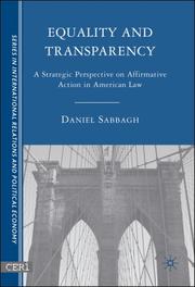 Cover of: Equality and Transparency | Daniel Sabbagh
