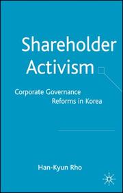 Cover of: Shareholder Activism: Corporate Governance and Reforms in Korea