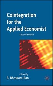 Cover of: Cointegration for the Applied Economist