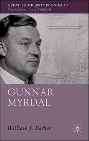 Cover of: Gunnar Myrdal: An Intellectual Biography (Great Thinkers in Economics)