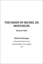 Cover of: The Essays of Montaigne, Book 3 (Essays of Montaigne)