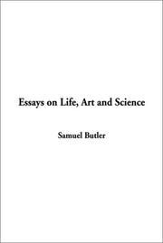 Cover of: Essays on Life, Art and Science by Samuel Butler