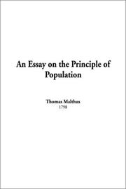 Cover of: An Essay on the Principle of Population by Thomas Robert Malthus