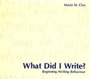 Cover of: What did I write? | Marie M. Clay