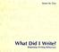 Cover of: What did I write?