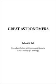 Cover of: Great Astronomers by Robert S. Ball