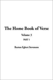 Cover of: The Home Book of Verse | Burton Egbert Stevenson