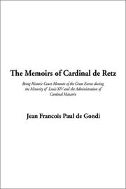 Cover of: The Memoirs of Cardinal De Retz by Jean François Paul de Gondi de Retz