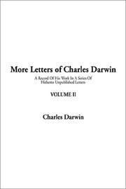 Cover of: More Letters of Charles Darwin by Charles Darwin