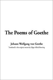 Cover of: The Poems of Goethe by Johann Wolfgang von Goethe