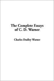 Cover of: The Complete Essays of C. D. Warner