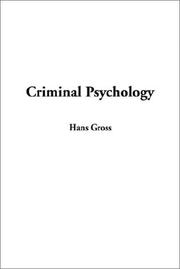 Cover of: Criminal Psychology