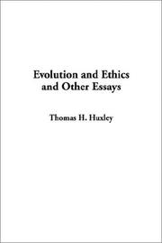 Cover of: Evolution and Ethics and Other Essays by Thomas Henry Huxley