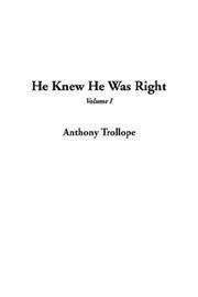 Cover of: He Knew He Was Right by Anthony Trollope