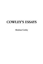 Cover of: Cowley's Essays