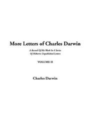 Cover of: More Letters of Charles Darwin by Charles Darwin