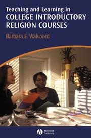 Cover of: Teaching and Learning in College Introductory Religion Courses