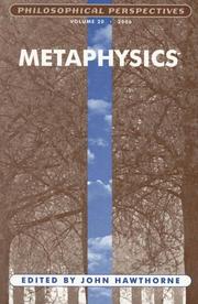Cover of: Philosophical Perspectives: Metaphysics (Philosophical Perspectives Annual Volume)