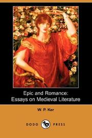 Cover of: Epic and romance: essays on medieval literature