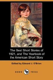Cover of: The Best Short Stories of 1921 by Edward J. O'Brien