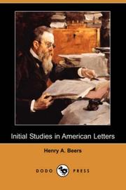 Cover of: Initial Studies in American Letters (Dodo Press) by Henry A. Beers