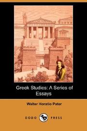 Cover of: Greek Studies by Walter Pater