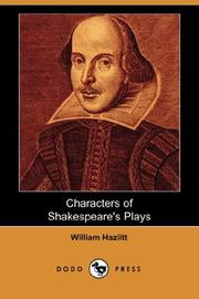 Cover of: Characters of Shakespeare's Plays (Dodo Press) by William Hazlitt