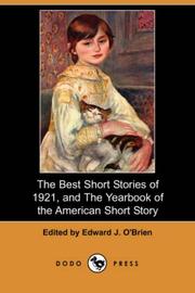 Cover of The Best Short Stories of 1921