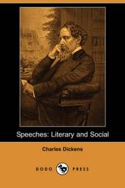 Cover of: Speeches by Charles Dickens