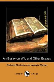 Cover of: An Essay on Wit, and Other Essays (Dodo Press)
