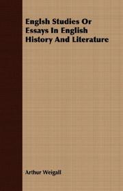 Cover of: Englsh Studies Or Essays In English History And Literature