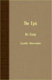 Cover of: The Epic - An Essay