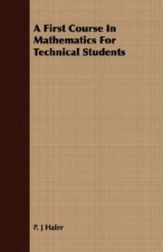 Cover of: A First Course In Mathematics For Technical Students