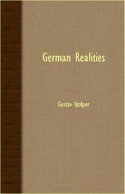 Cover of: German Realities by Gustav Stolper