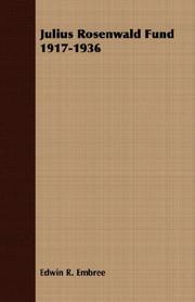 Cover of: Julius Rosenwald Fund 1917-1936