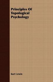 Cover of: Principles Of Topological Psychology
