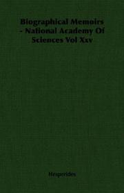 Cover of: Biographical Memoirs - National Academy Of Sciences Vol Xxv