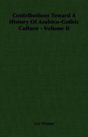 Cover of: Contributions Toward A History Of Arabico-Gothic Culture - Volume Ii