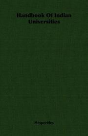 Handbook Of Indian Universities by Hesperides