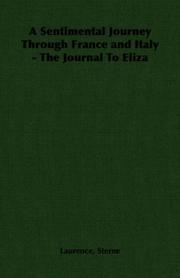 Cover of: A Sentimental Journey Through France and Italy - The Journal To Eliza